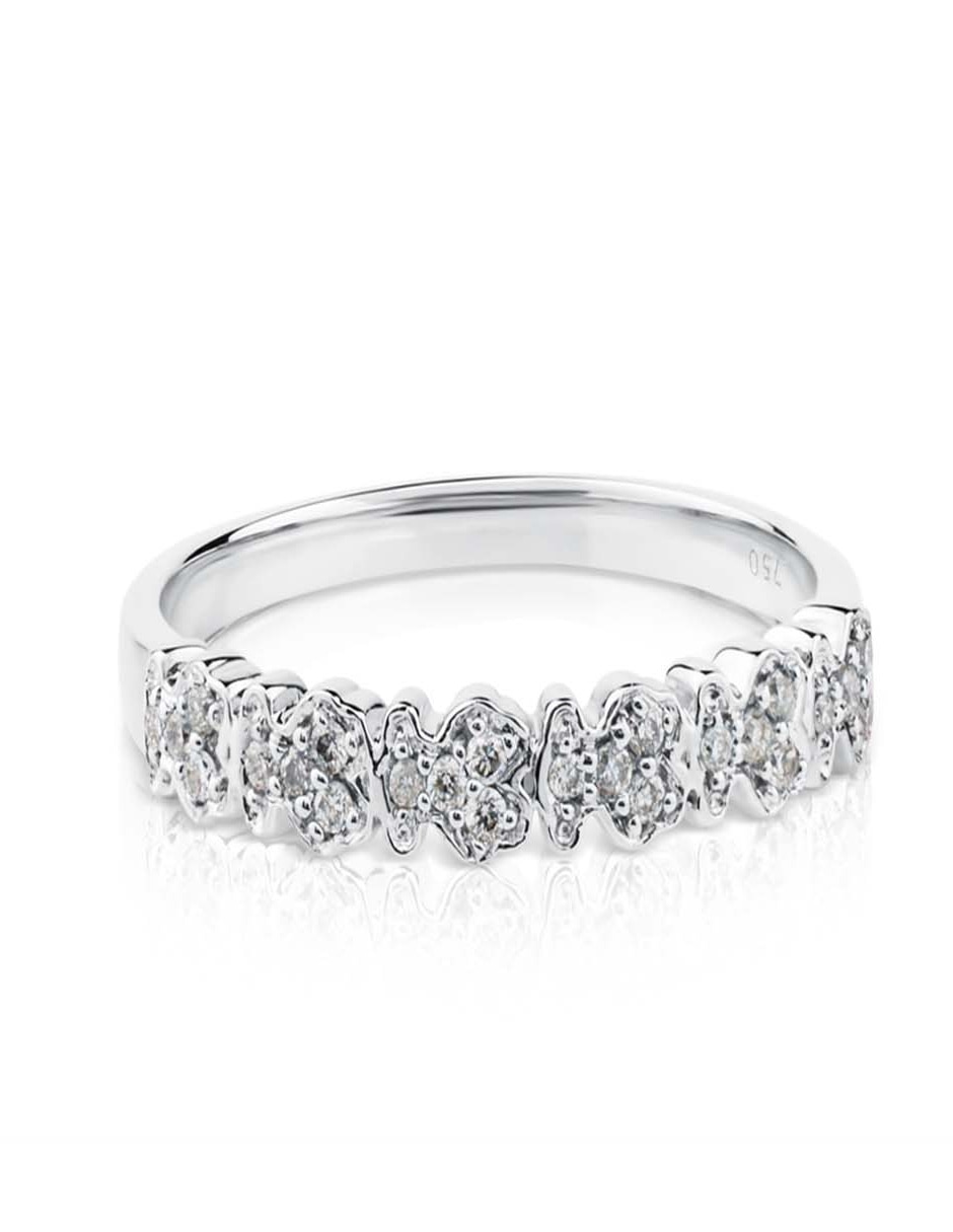 Anillo Fancy 18 k de oro blanco diamante brillante 2