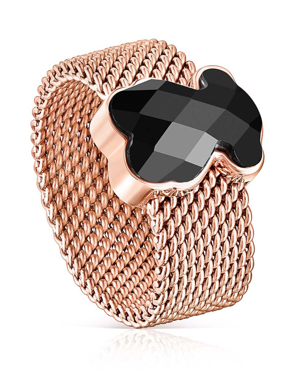 Anillo Icon Mesh ónix brillante 1