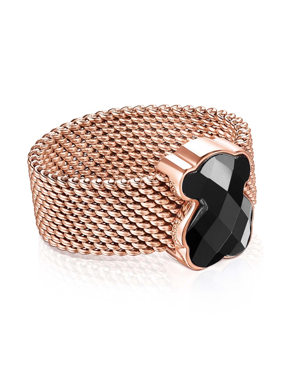 Anillo Icon Mesh ónix brillante 2