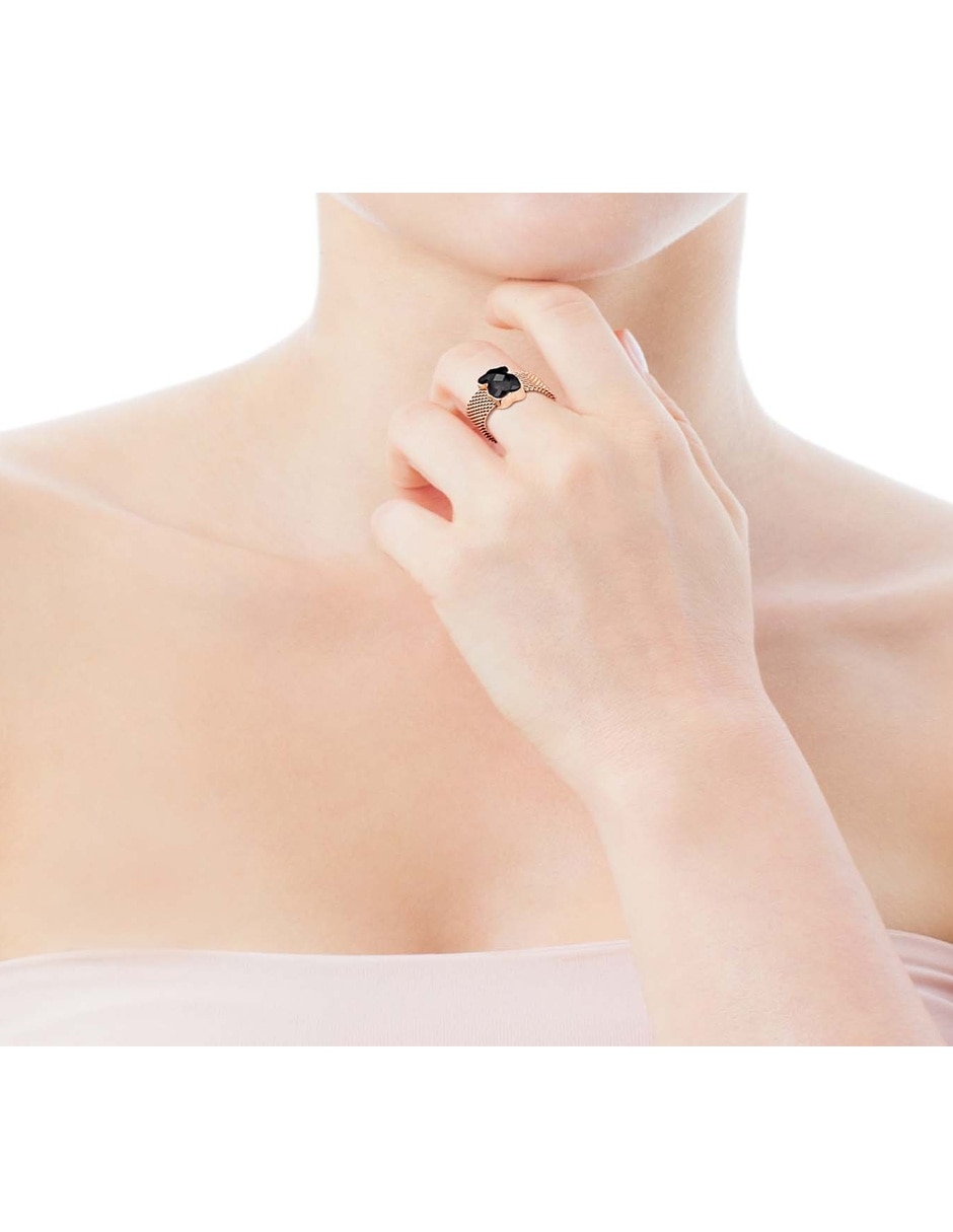 Anillo Icon Mesh ónix brillante 4