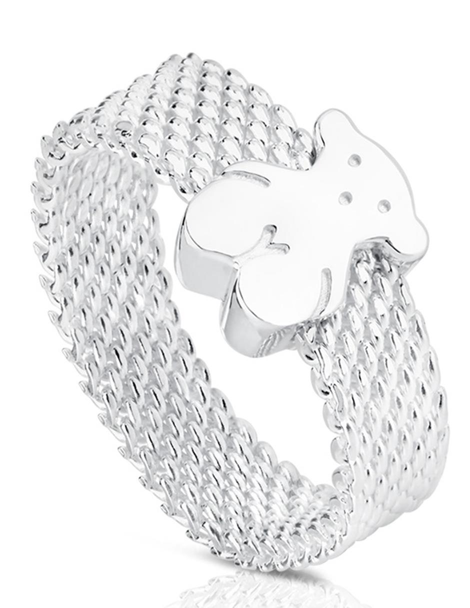 Anillo de oso Icon Mesh P 925 de plata brillante 1