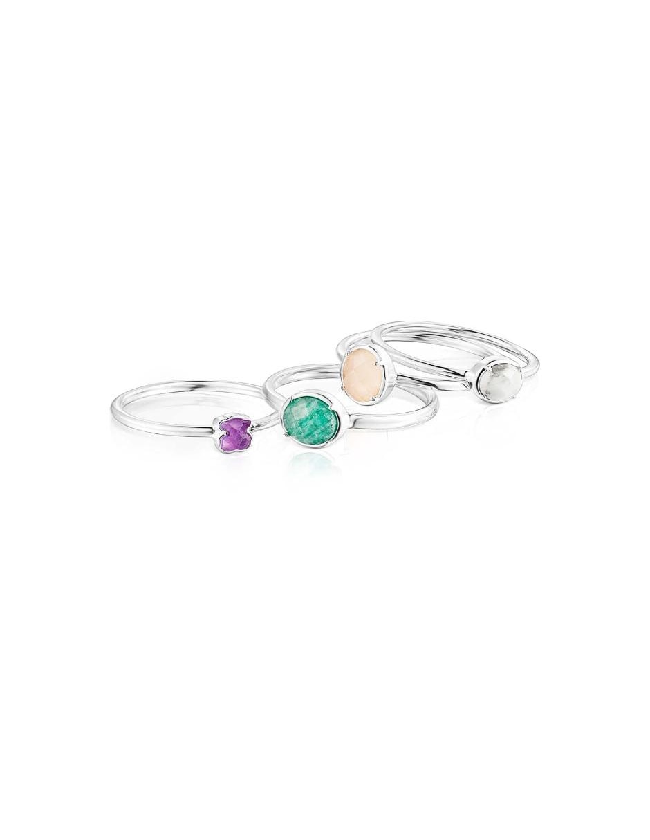 Anillo de flor Cool Color P 925 de plata cuarzo lustre 2