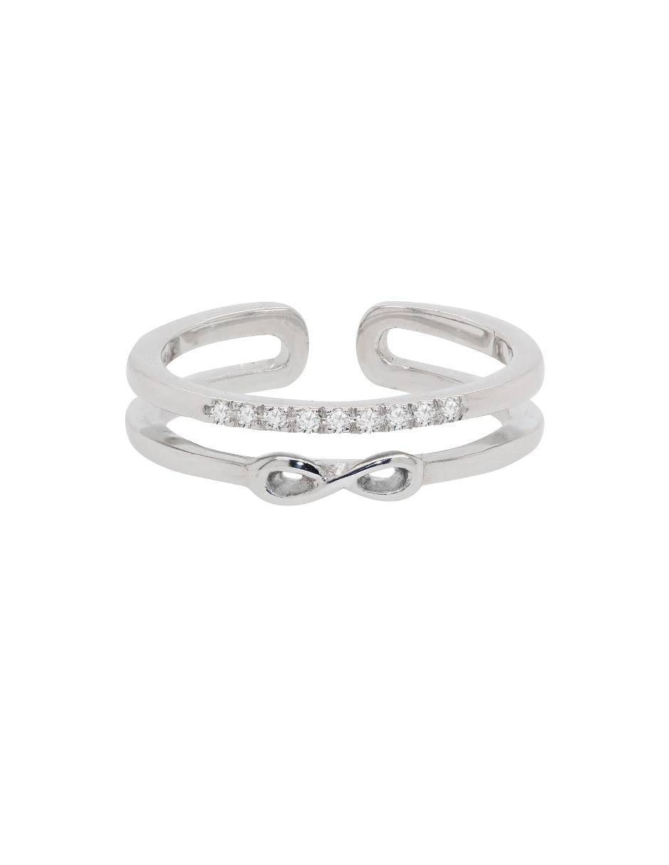 Anillo 14 k de oro blanco diamante brillante
