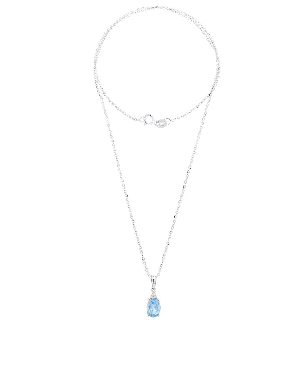 Dije de oro blanco 14 K topacio 2
