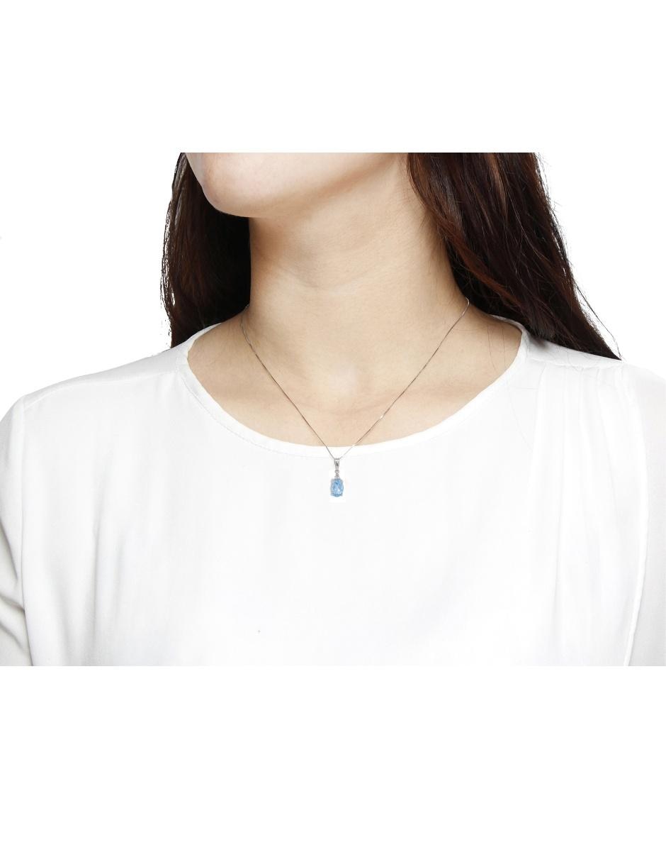 Dije de oro blanco 14 K topacio 3