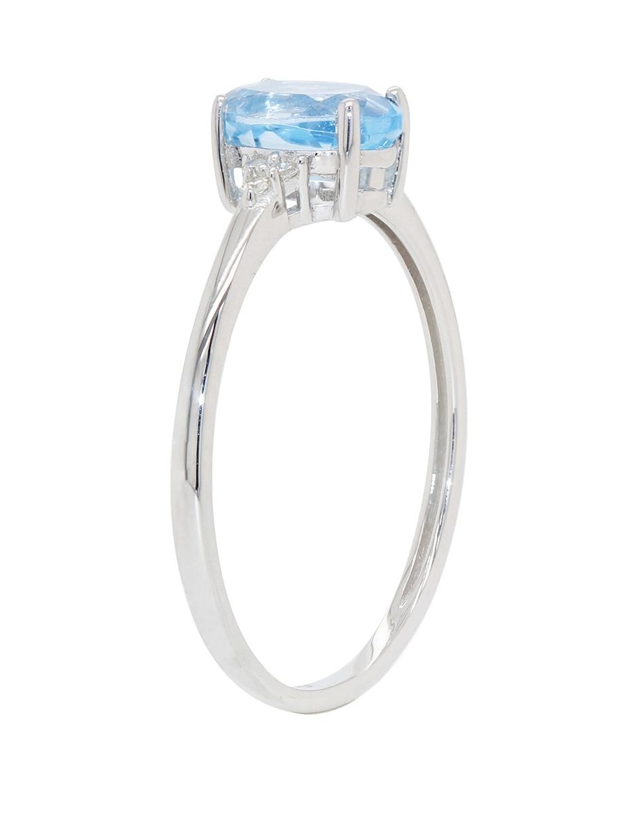 Anillo ovalado 14 k de oro blanco topacio brillante 2