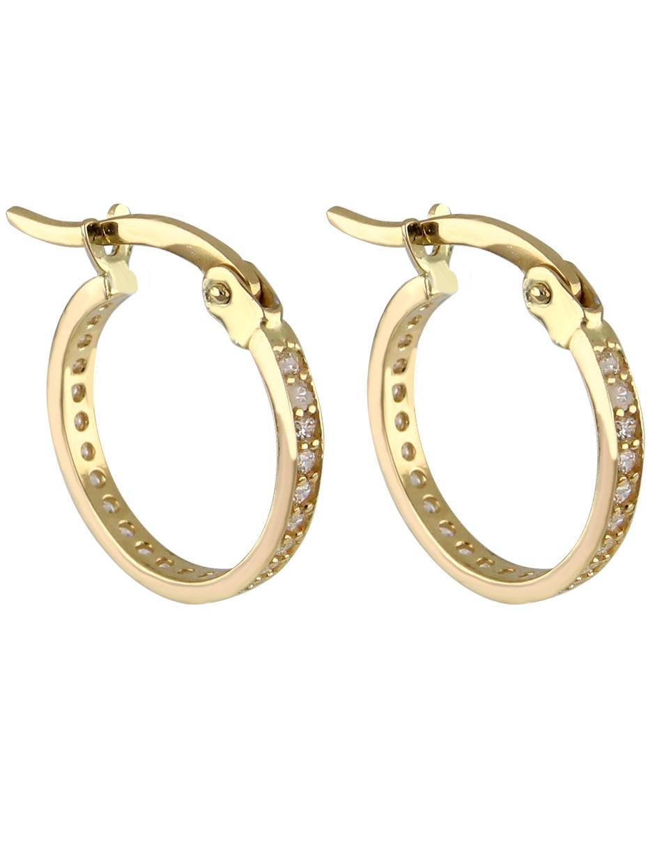 Arracadas de oro con acabado pavé zirconia 2
