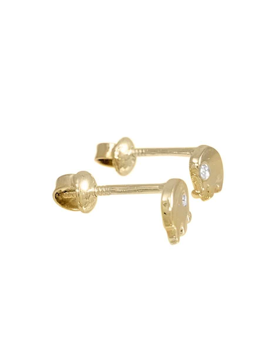 Broqueles de oro blanco 14 K zirconia 3