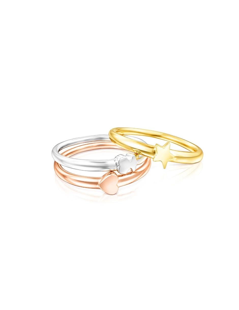 Anillo de flor Ring Mix P 925 de plata vermeil rosa pulido 2