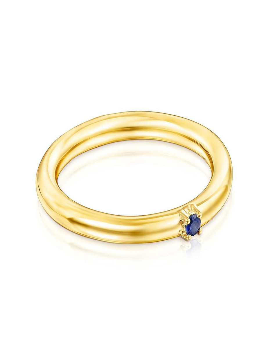 Anillo Ring Mix P 925 de plata vermeil zafiro pavé 2