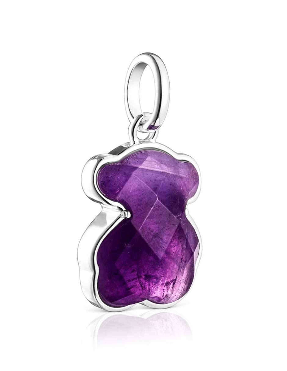Dije de oso icon color de plata P 925 amatista 3