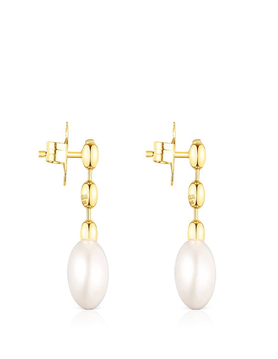 Aretes con acabado lustre perla 2