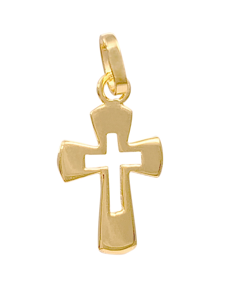Dije de cruz de oro amarillo 14 K
