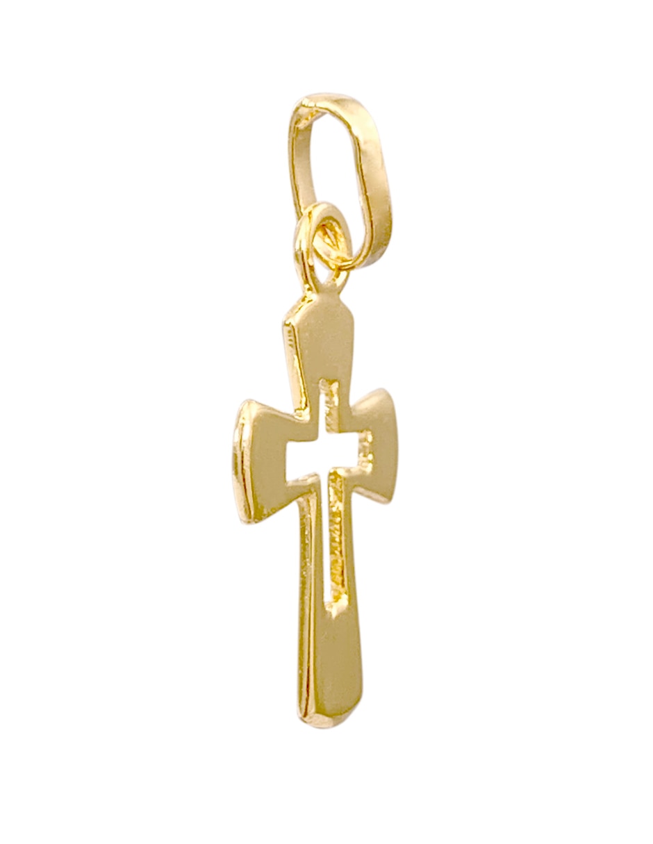 Dije de cruz de oro amarillo 14 K 2