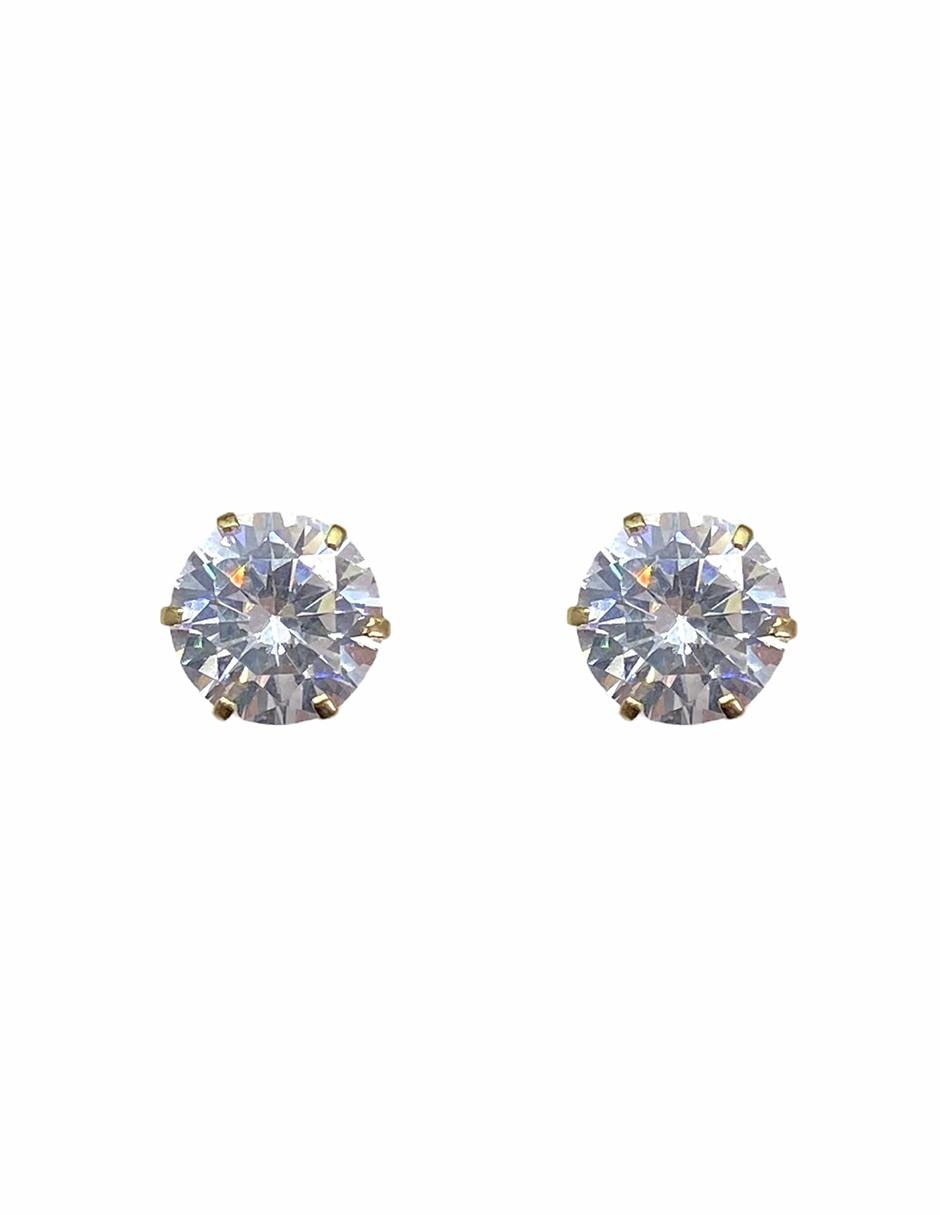 Broqueles de oro amarillo 18 K con acabado brillante zirconia