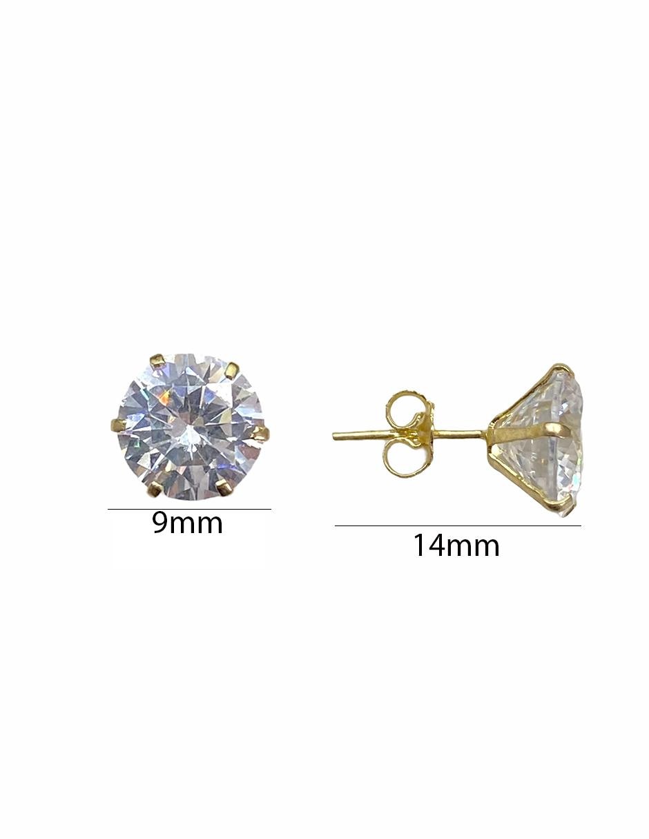 Broqueles de oro amarillo 18 K con acabado brillante zirconia 2