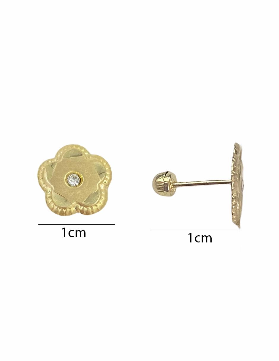Broqueles de oro con acabado brillante zirconia 2