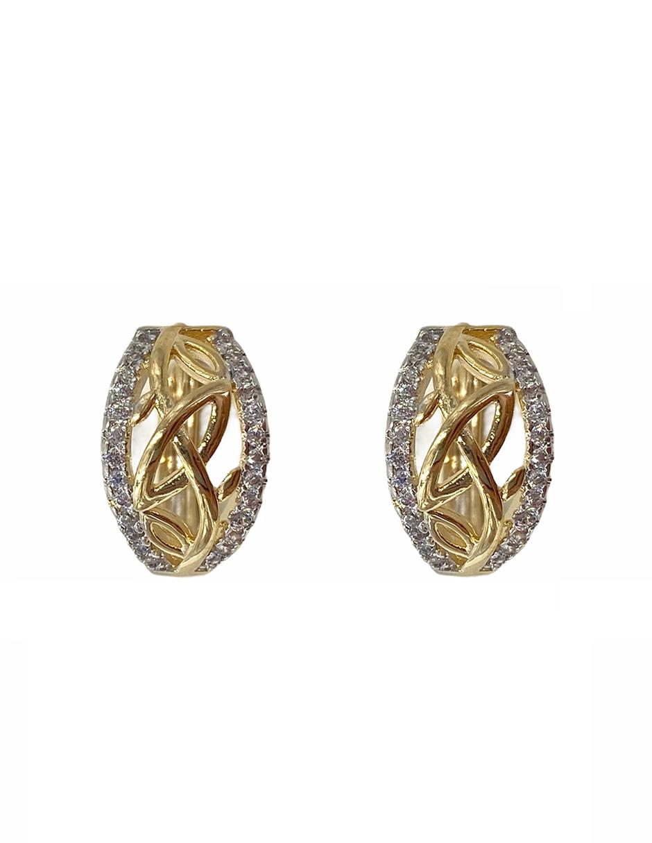 Aretes con acabado brillante zirconia Aretes con acabado brillante zirconia