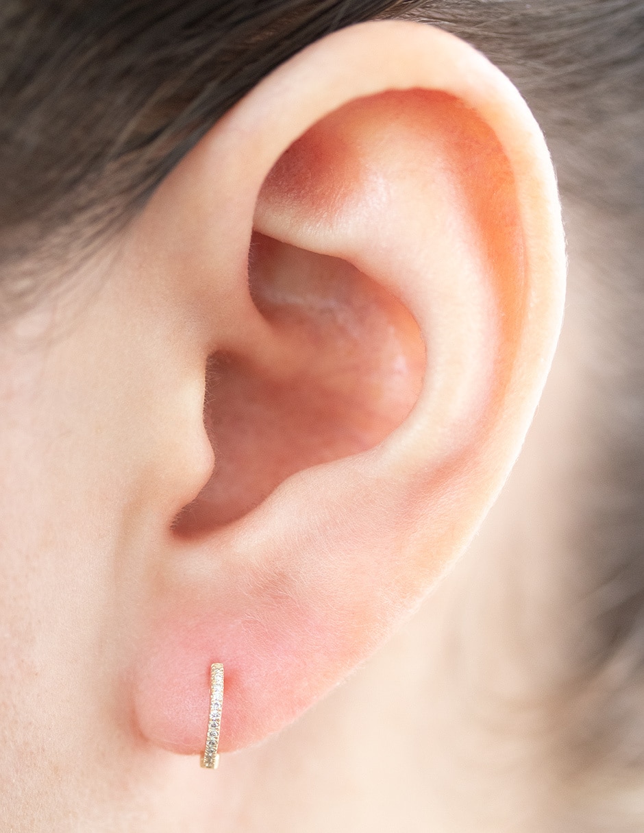 Piercing de oro amarillo 14 K con acabado brillante diamante 2