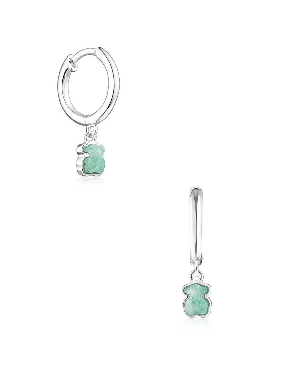 Aretes de plata P 925 con acabado lustre amazonita