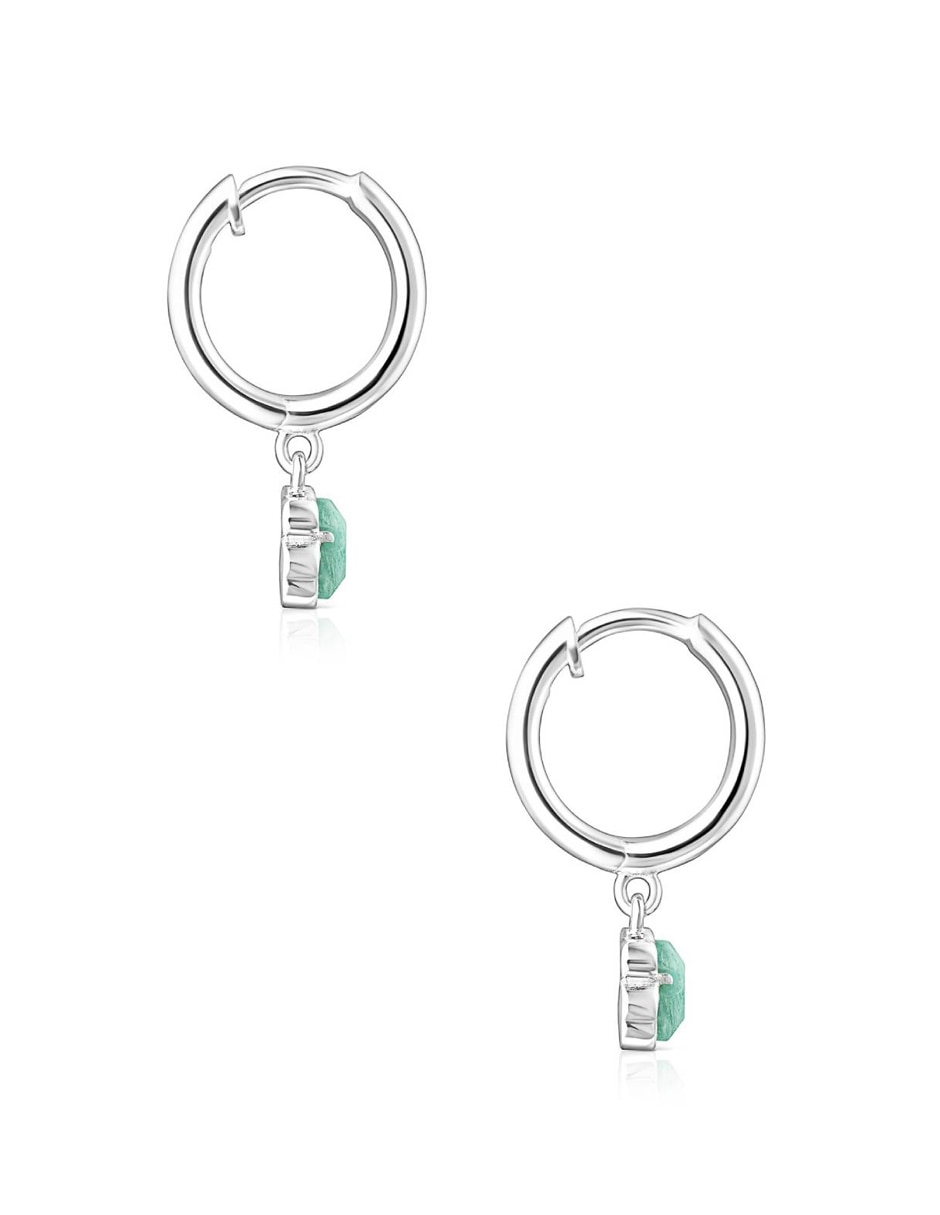 Aretes de plata P 925 con acabado lustre amazonita 4