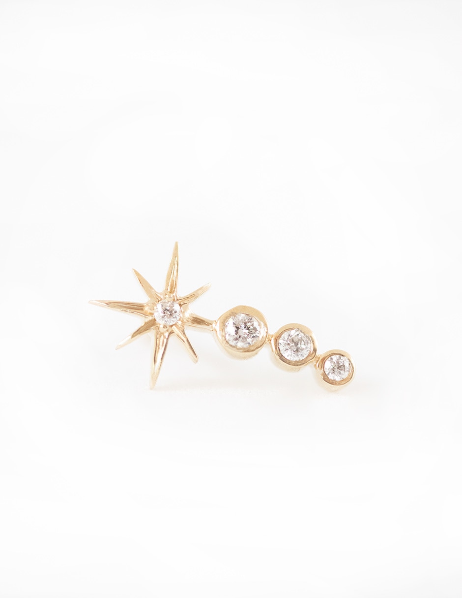 Piercing de oro amarillo 14 K con acabado brillante diamante