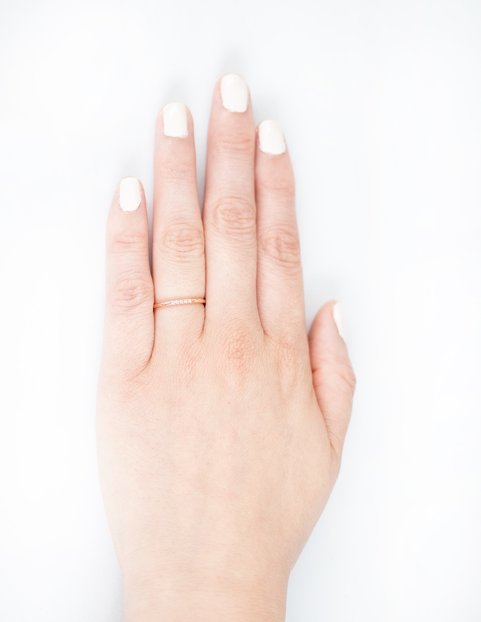 Anillo de oro rosa pavé 3