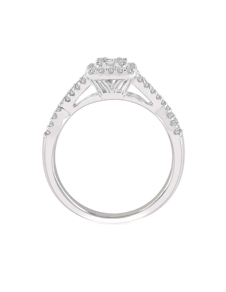 Solitario de oro blanco 14 k diamante