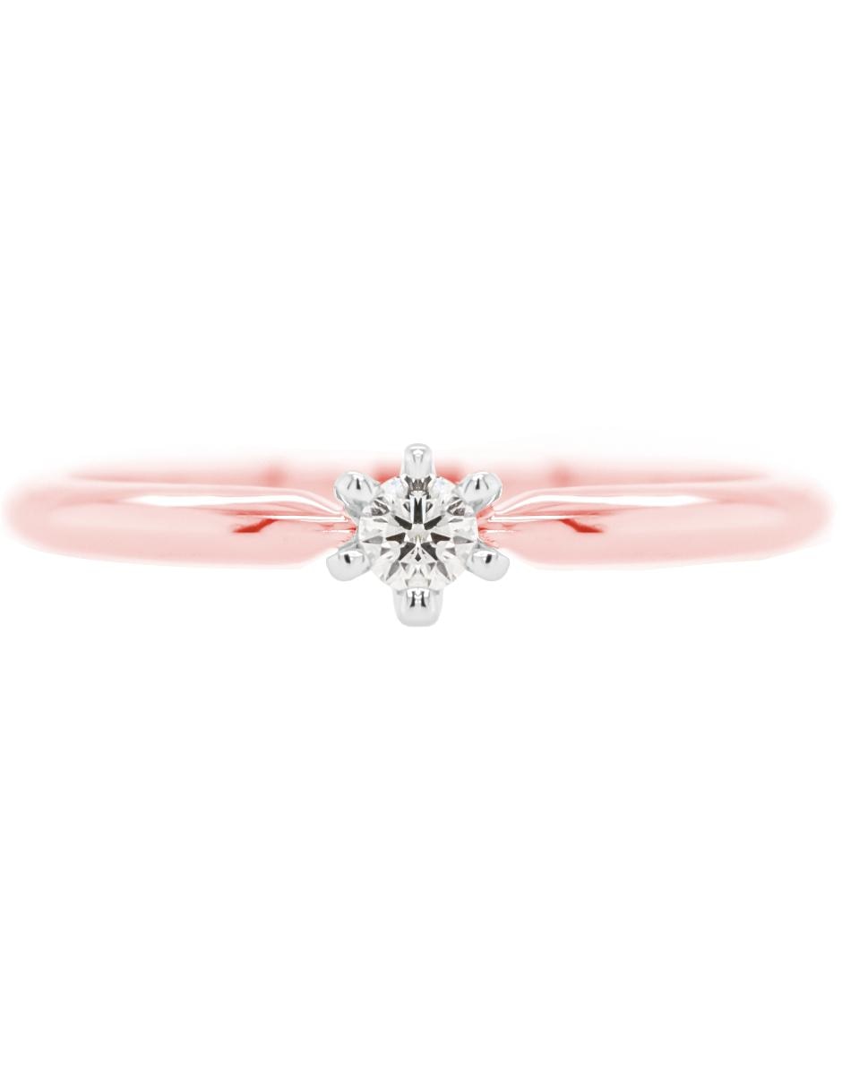 Solitario de oro blanco 14 k diamante 3