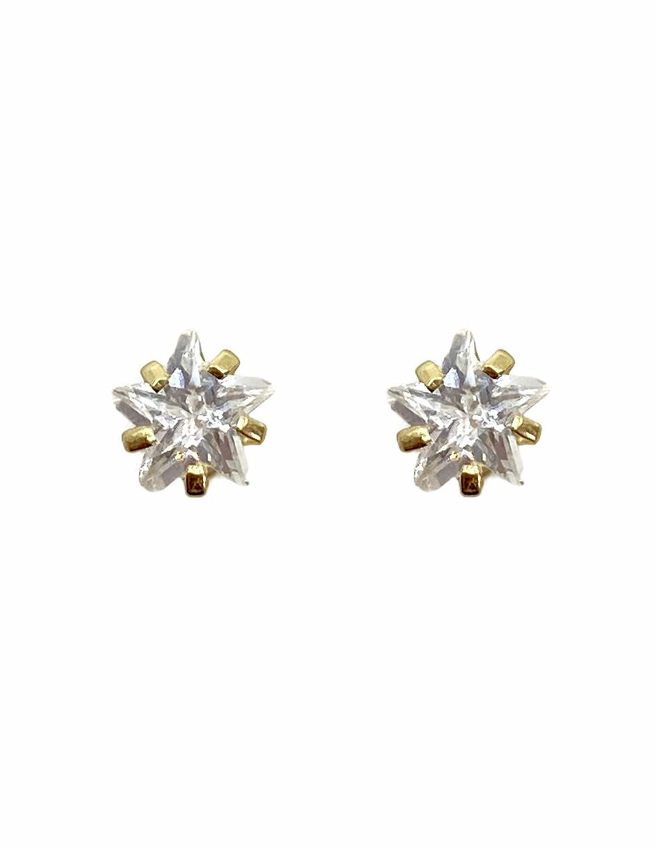 Broqueles de oro con acabado brillante zirconia Broqueles de oro con acabado brillante zirconia