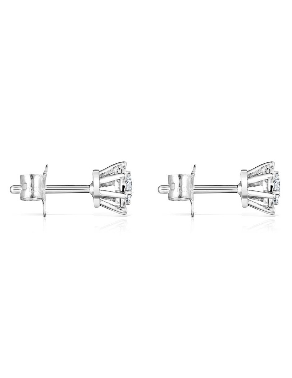 Broqueles de oro blanco con acabado pavé diamante 4