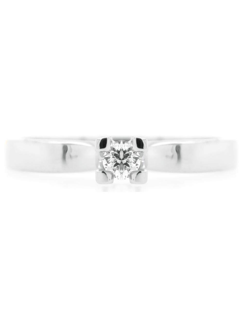 Solitario de oro rosa 14 k diamante