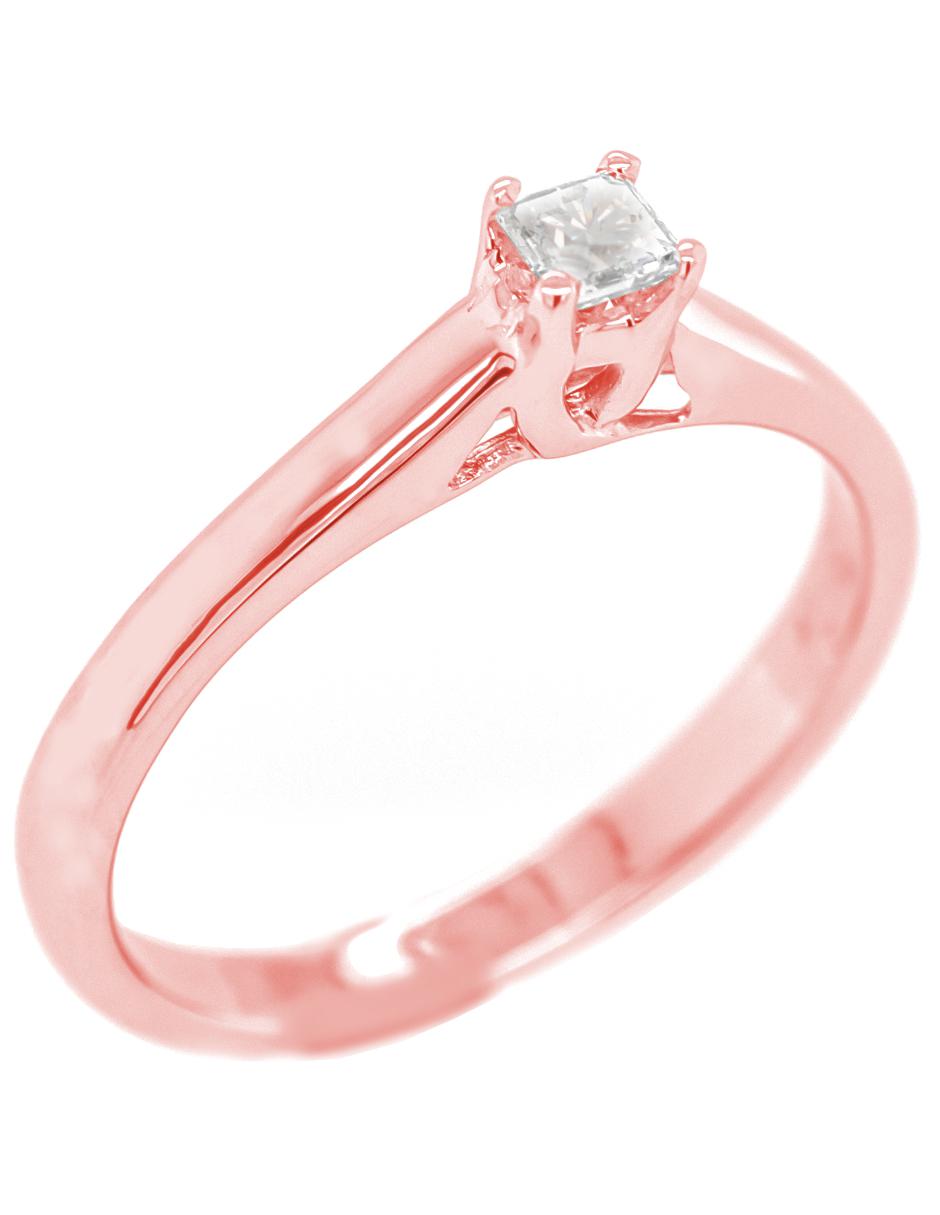 Solitario de oro rosa 14 k diamante Solitario de oro rosa 14 k diamante