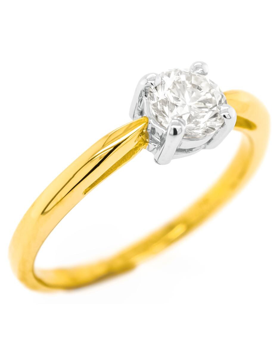 Solitario de oro blanco 14 k diamante Solitario de oro blanco 14 k diamante