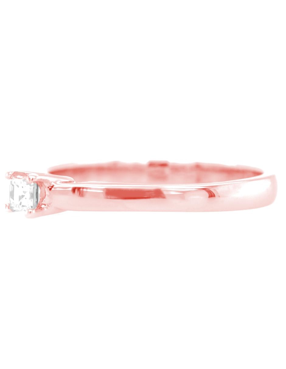 Solitario de oro rosa 14 k diamante 2