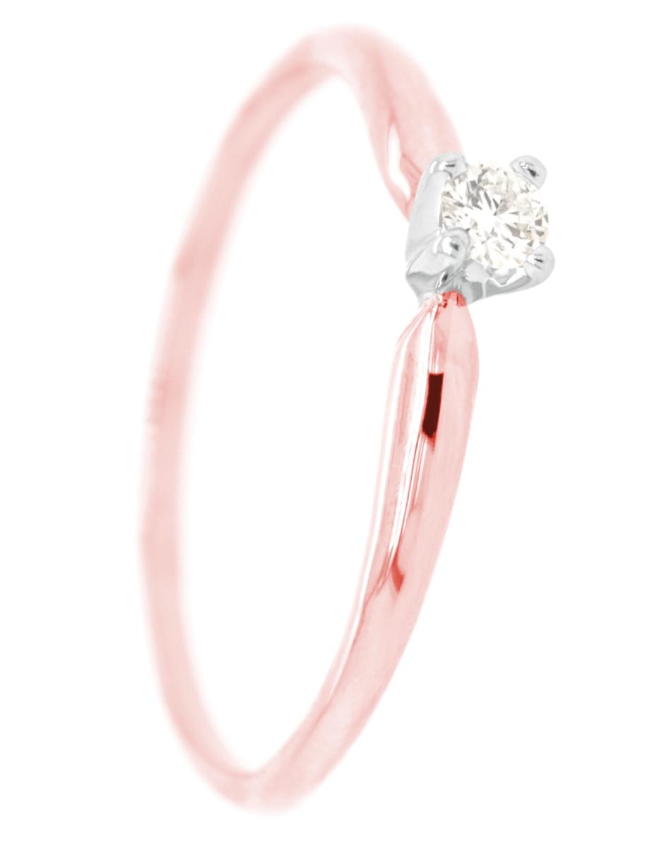 Solitario de oro 14 k diamante 2