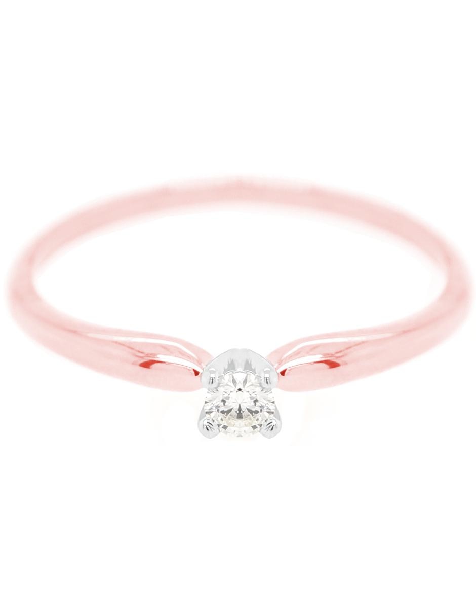 Solitario de oro 14 k diamante 3