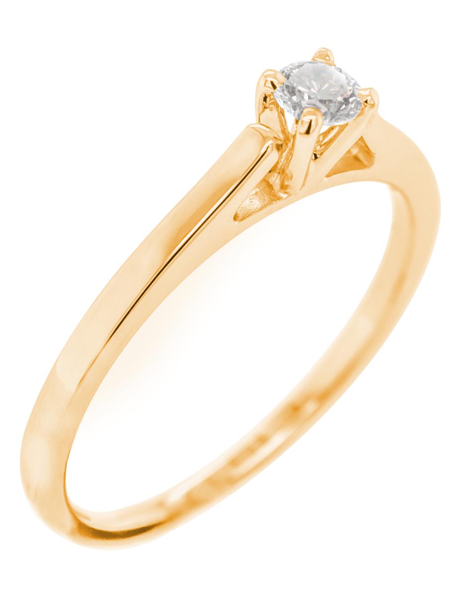 Solitario de oro blanco 14 k diamante