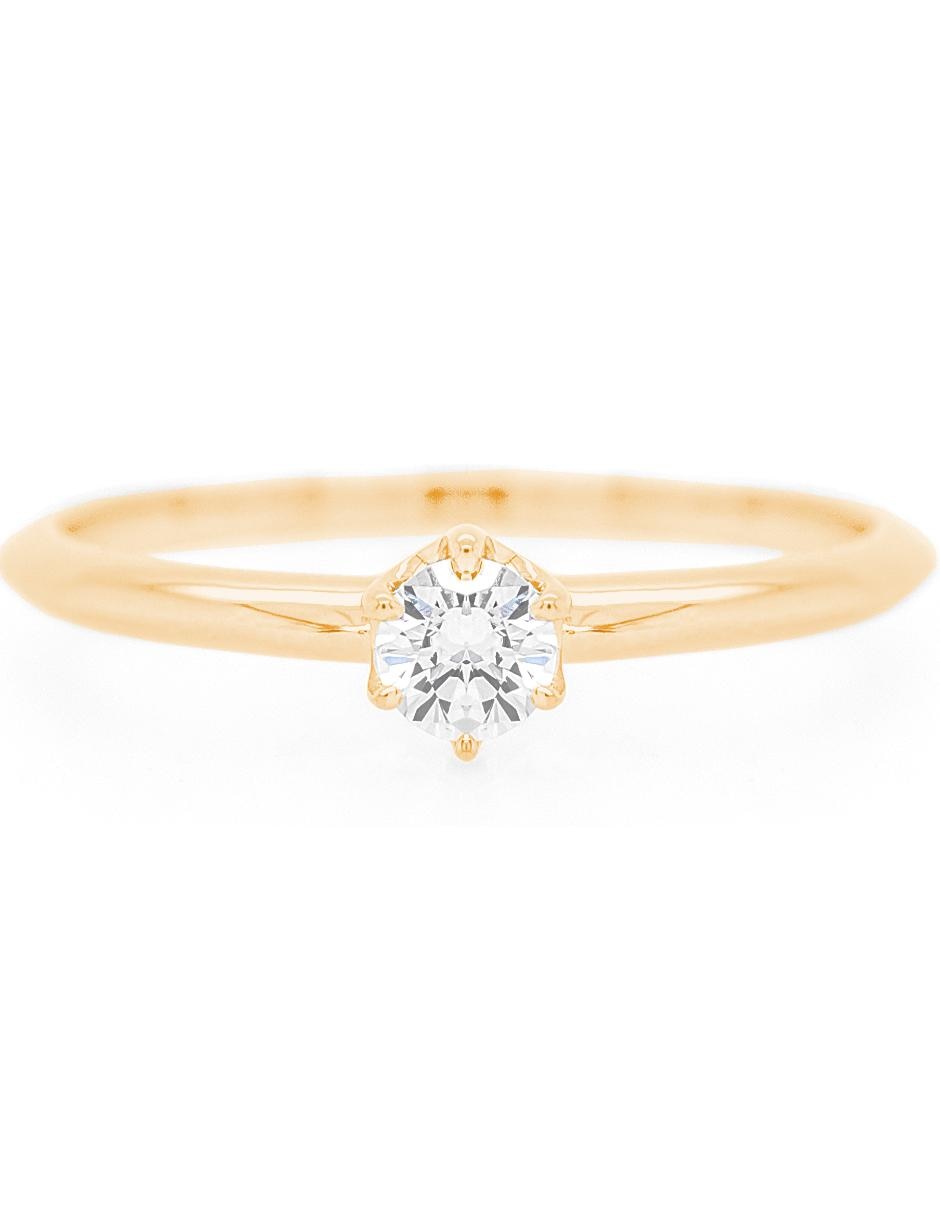 Solitario de oro blanco 14 k diamante 3