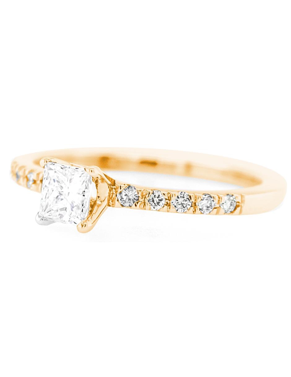 Solitario de oro 14 k diamante 2