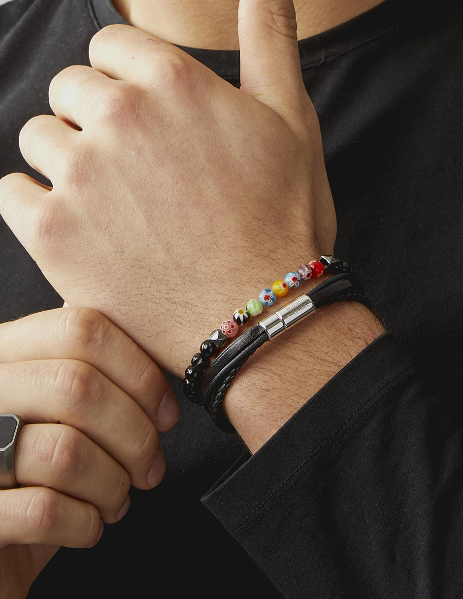 MILLEFIORI ACERO, NEGRO