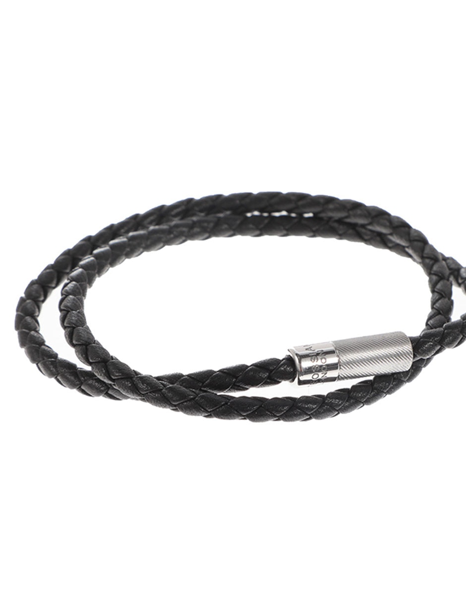 Brazalete Tateossian de piel con acabado mate