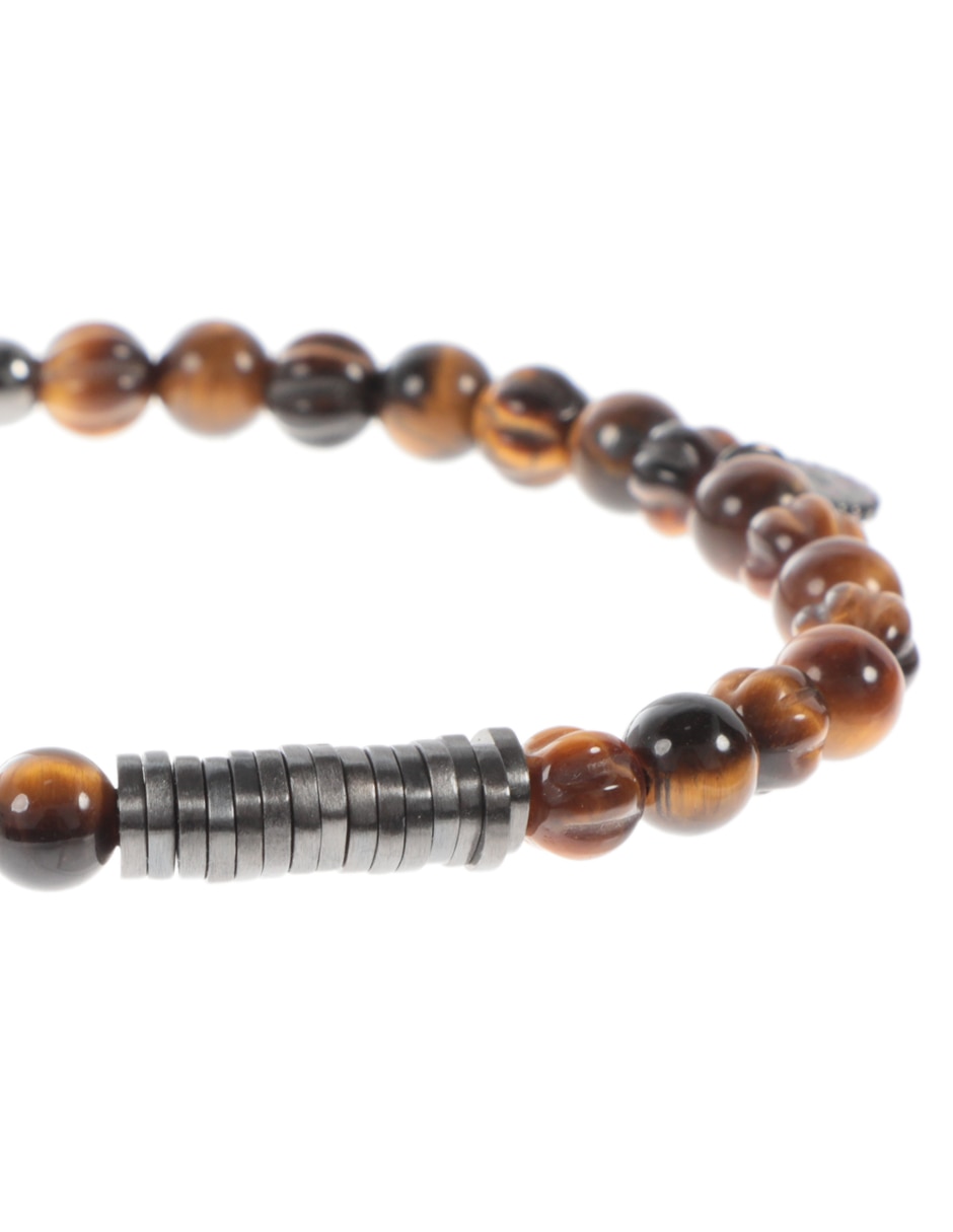Pulsera con ojo de tigre con acabado lustre 2