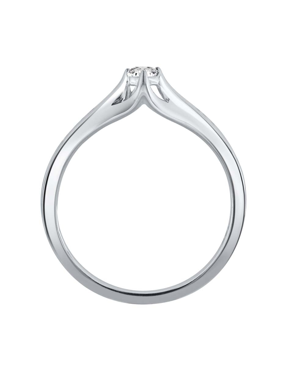 Anillo de compromiso de oro blanco 14 k Circe diamante 3