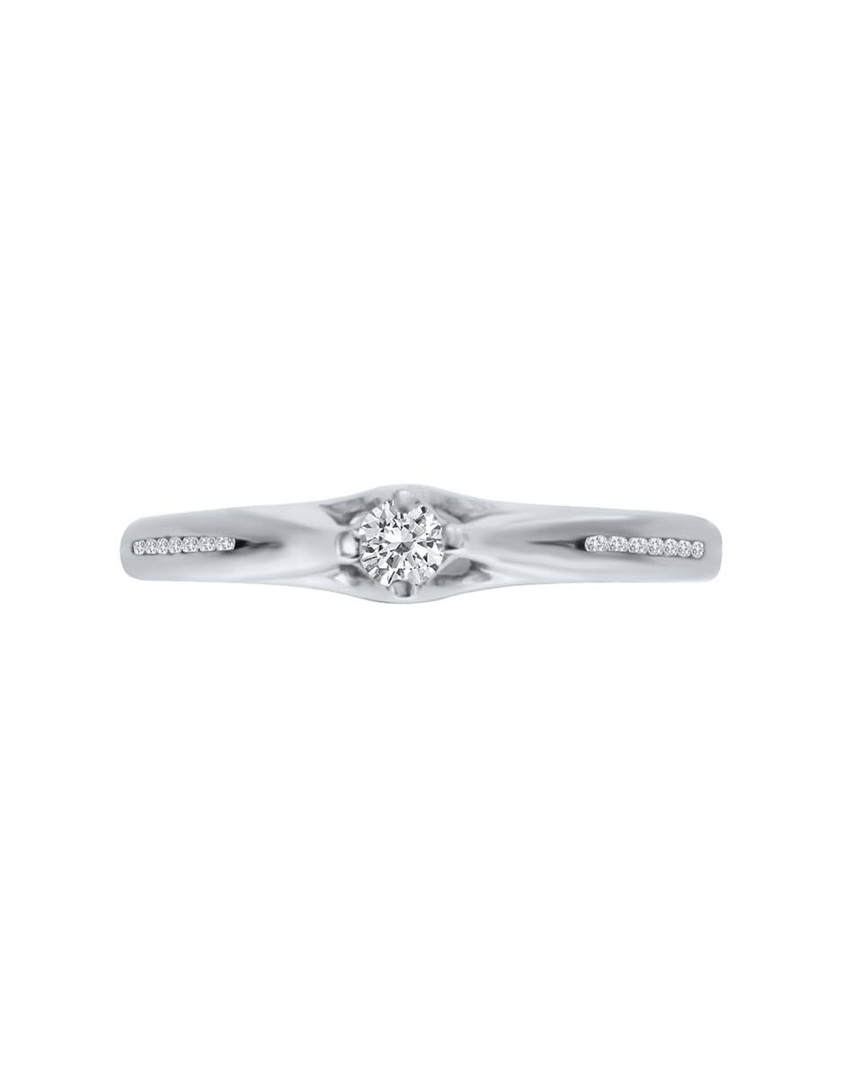 Anillo de compromiso de oro blanco 14 k Circe diamante 4