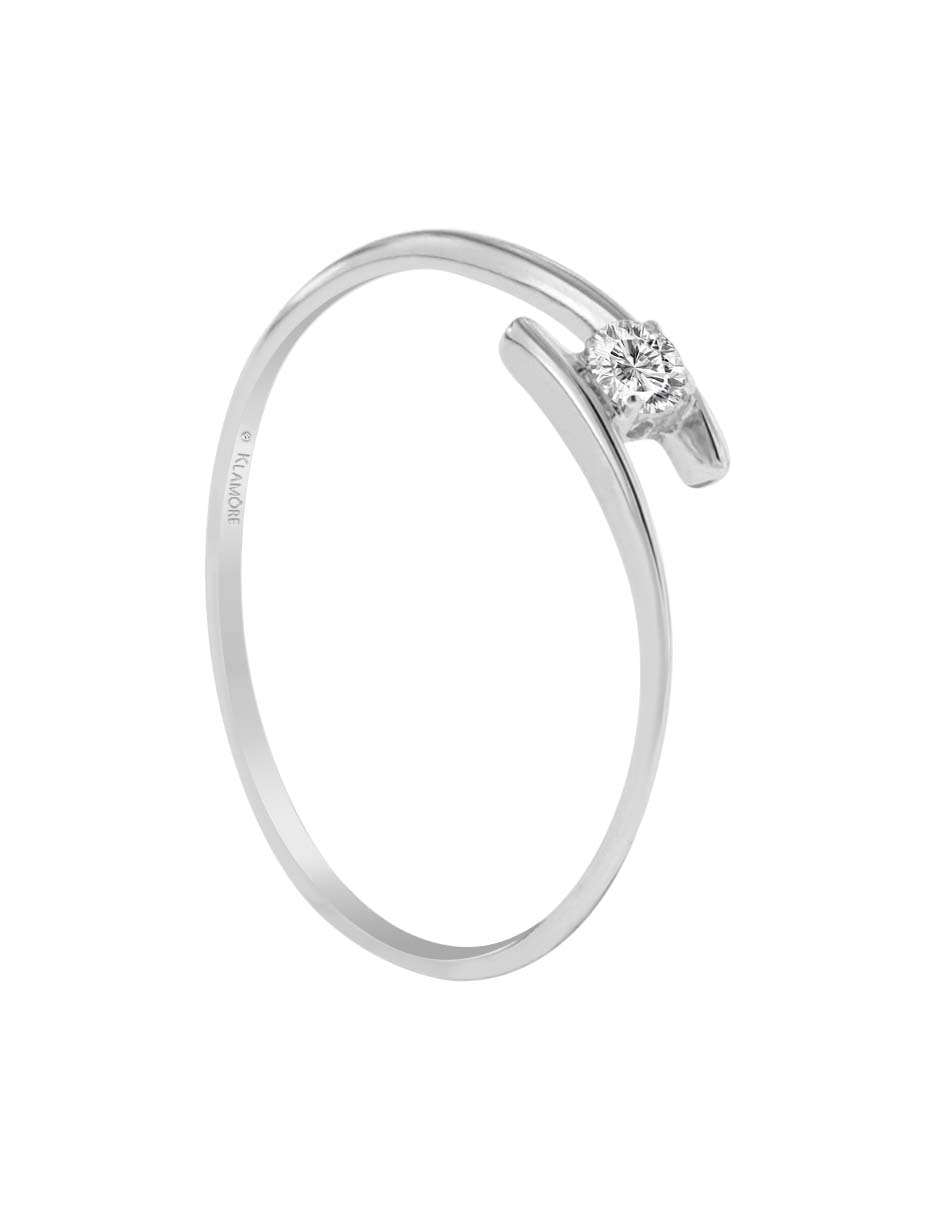 Anillo de compromiso de oro blanco 14 k Klamore diamante Liverpool