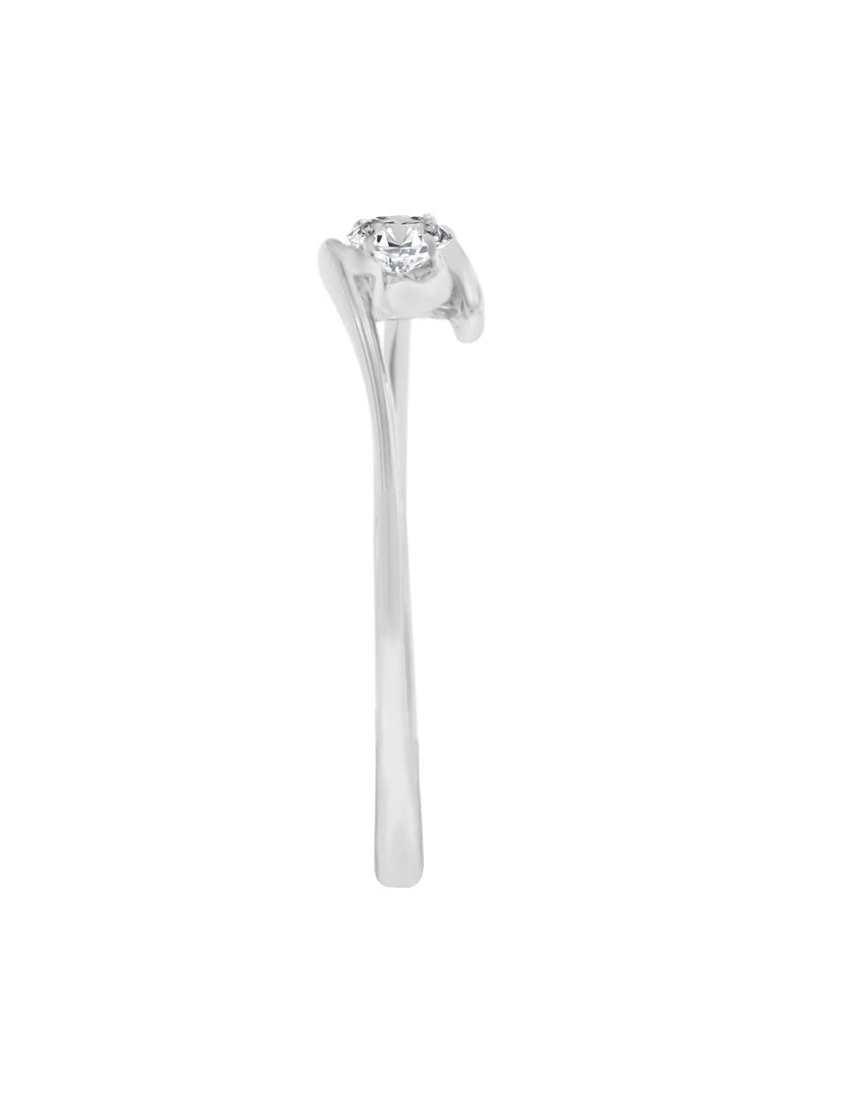 Anillo de compromiso de oro blanco 14 k Christy diamante 2