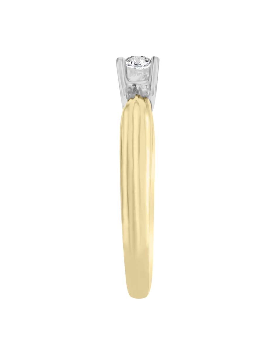 Solitario de oro 14 k Zaira diamante 2