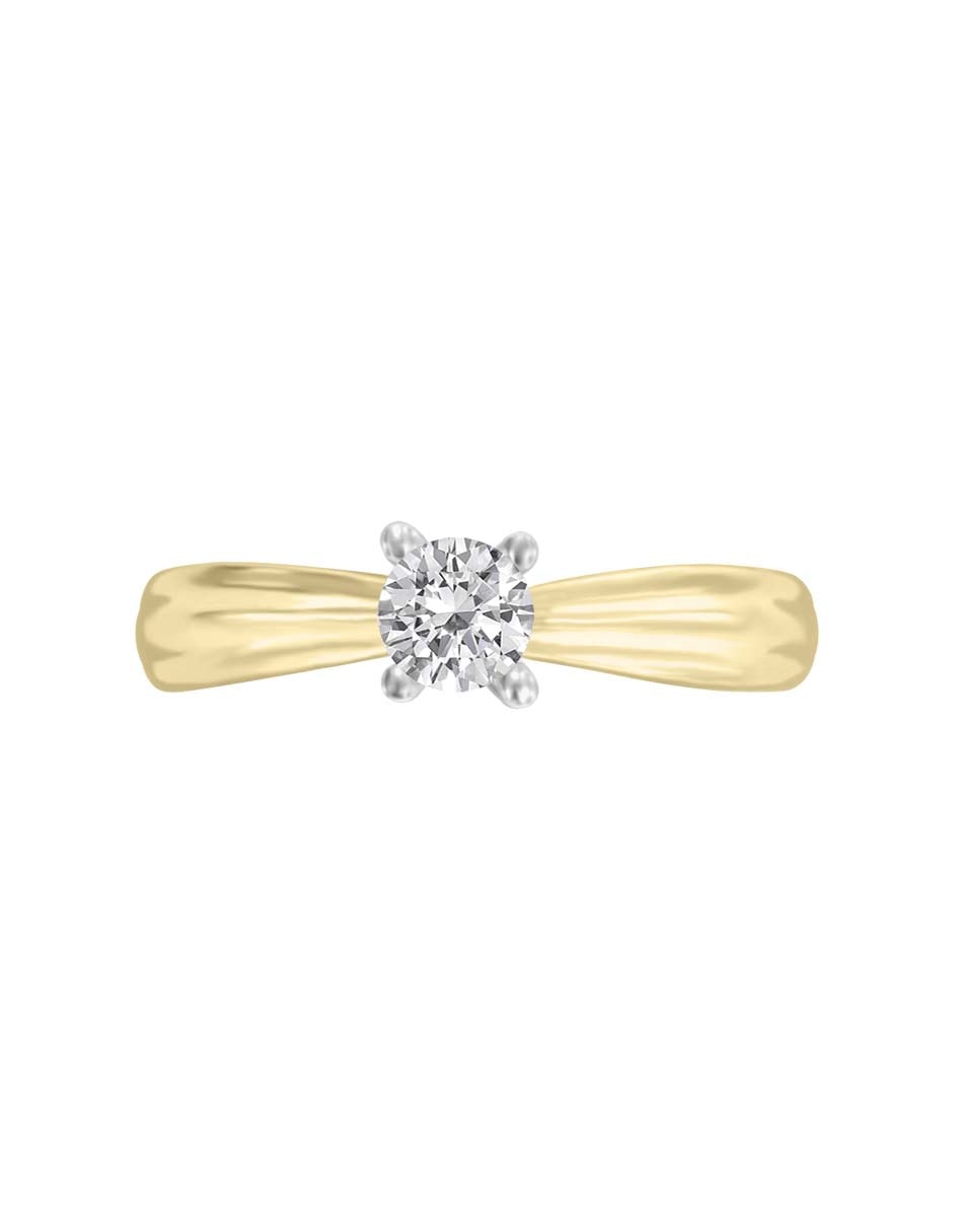 Solitario de oro 14 k Zaira diamante 4