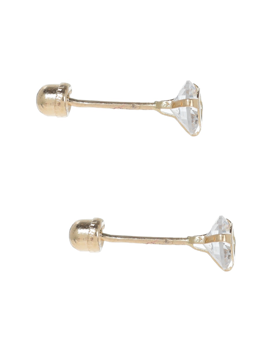 Broqueles circulares de oro zirconia 3